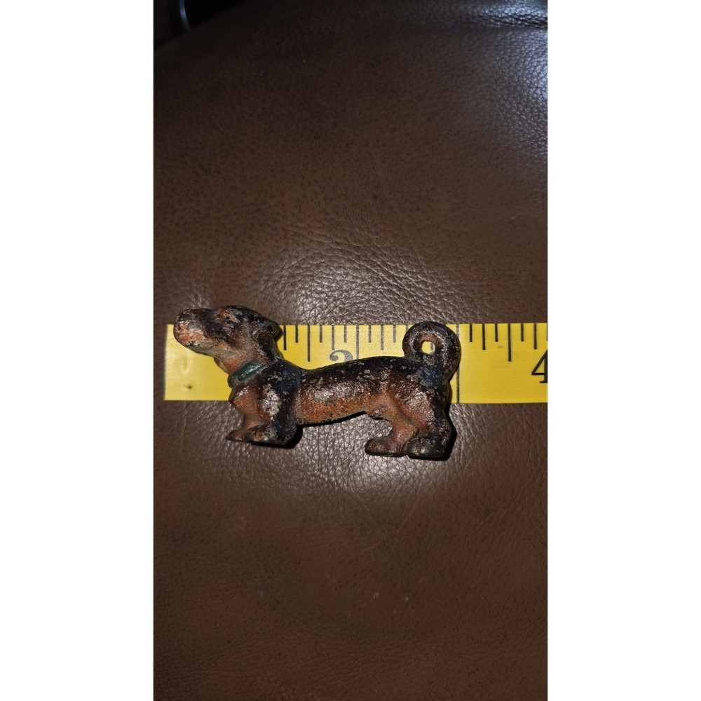 Miniature Cast Iron Dachshund Weiner Dog Paperweight Figurine